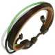 Bracelet en cuir multi-brins fins ajustable (066)