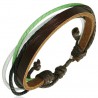 Bracelet en cuir multi-brins fins ajustable (066)