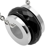 Pendentif anneau 26 - Centre noir facettes