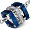 Pendentif anneau 28 - Deux carrés bleus et un gris