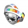 Pendentif anneau 32 - Double gay-pride