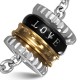 Pendentif anneau 35 - Love noir et jaune