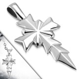 Pendentif croix 002 - Grise pointue