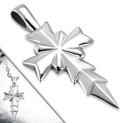 Pendentif croix 002 - Grise pointue