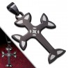 Pendentif croix 004 - Noire bords gris