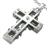 Pendentif croix 008 - Rosas noires