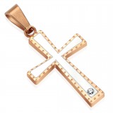 Pendentif croix 011 - Orange et grise