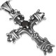 Pendentif croix 014 - Médiévale zircone noir