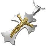Pendentif croix 016 - Jesus jaune