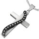 Pendentif croix 017 - Ligne noire strass