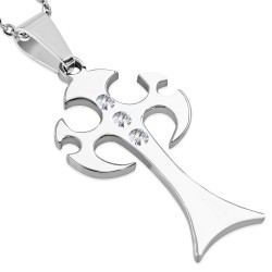 Pendentif croix 019 - Celtique trois strass
