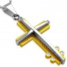 Pendentif croix 021 - Jaune centre gris