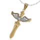 Pendentif croix 022 - Jaune avec ailes