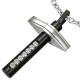 Pendentif croix 027 - Ligne de strass tube noir