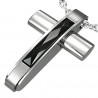 Pendentif croix 031 - Zircone noir facettes