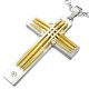 Pendentif croix 035 - Centre jaune trois lignes