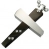 Pendentif croix 039 - Noire quatre strass et grise