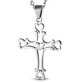 Pendentif croix 049 - Bords coeurs