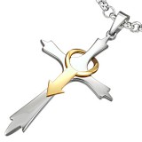 Pendentif croix 052 - Signe masculin jaune