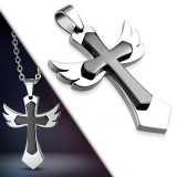 Pendentif croix 053 - Ailes centre noir