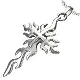 Pendentif croix 054 - Style flammes