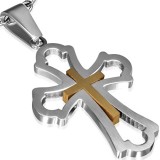 Pendentif croix 055 - Centre jaune