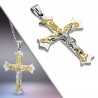 Pendentif croix 062 - Jesus lignes jaunes