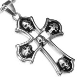 Pendentif croix 066 - Bords avec crânes