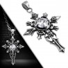 Pendentif croix 067 - Gros zircone transparent