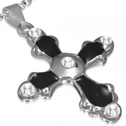 Pendentif croix 070 - Bords avec zircones