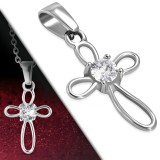Pendentif croix 078 - Creux zircone rond
