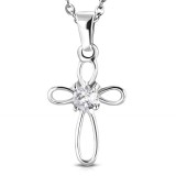 Pendentif croix 078 - Creux zircone rond