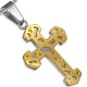 Pendentif croix 087 - Jaune sur gris B