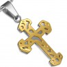 Pendentif croix 087 - Jaune sur gris B