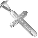 Pendentif croix 090 - Lignes de strass