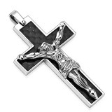 Pendentif croix 096 - Jesus et fibre de carbone