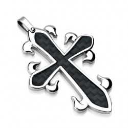 Pendentif croix 097 - Fibre de carbone