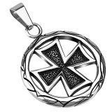 Pendentif croix 142 - Croix de Malte dans cercle