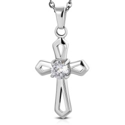 Pendentif croix 141 - Creux zircone rond