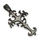 Pendentif croix 100 - Noire tribale centre gris