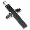 Pendentif croix 137 - Noire rainures