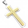 Pendentif croix 103 - Centre jaune pavé