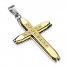 Pendentif croix 110 - Jaune strass