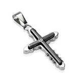Pendentif croix 111 - Centre noir et cylindres