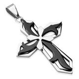 Pendentif croix 114 - Motifs noirs et gris