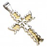 Pendentif croix 126 - Jaune deluxe bords gris