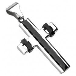 Pendentif croix 128 - Lignes noires