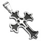 Pendentif croix 129 - Noire bords gris