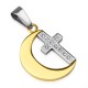 Pendentif croix 131 - Lune jaune