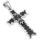 Pendentif croix 134 - Fleur de lys centre noir